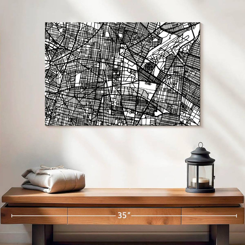 Aliaz Mexico City Map, 16" H x 24" W
