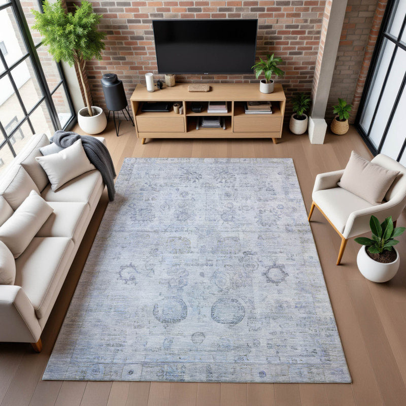 Premium Machine Washable Verlin AMF1769 Border Rug, Rectangle 5' x 7'6"