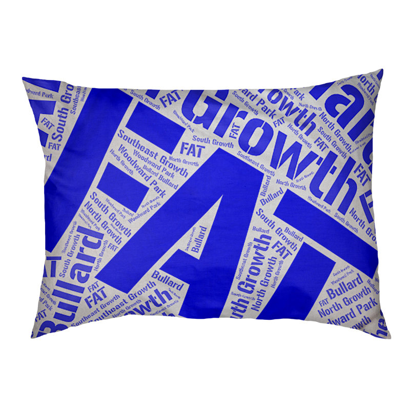 Coussin de chien « districts », Grand (l 40 po x P 30 po x H 14 po), Bleu, Fresno