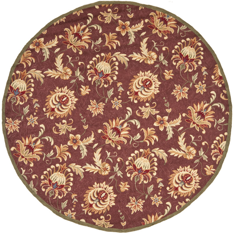 Tapis floral performance crocheté à la main Hahn, Rond 8 pi