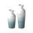 Abstract Ombre Aqua Metal Vases