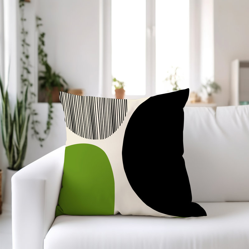 Jeté carré / extérieur en polyester Chamu, L 17 po x H 17 po, Chartreuse