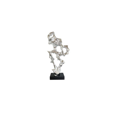 9.06"Silver modern creative resin electroplated sculpture ornament