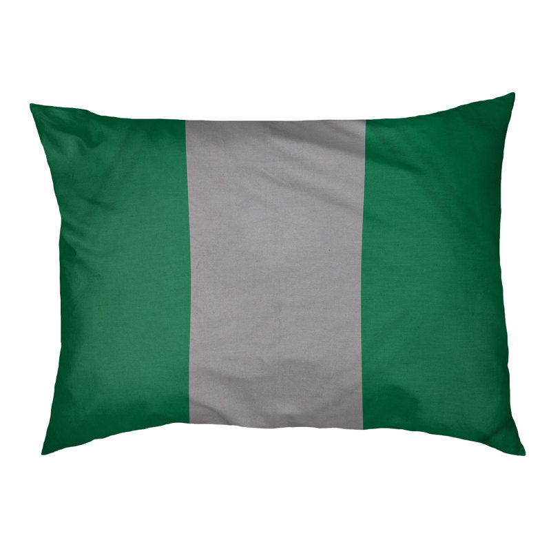 Coussin rectangulaire designer Minnesota, Moyen (L 30 po x l 40 po), Vert / gris froid