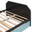 Lit de jour en bois pleine grandeur avec lit gigogne simple, bureau et port USB, bleu nuage-683912845