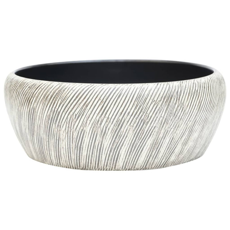 Metro Lane Bolme 41mm L x 41mm W Black/Grey Ceramic Circular Sink