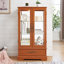 Vitrine de rangement compacte en bois aggloméré et verre avec éclairage intérieur et tablettes réglables Curio