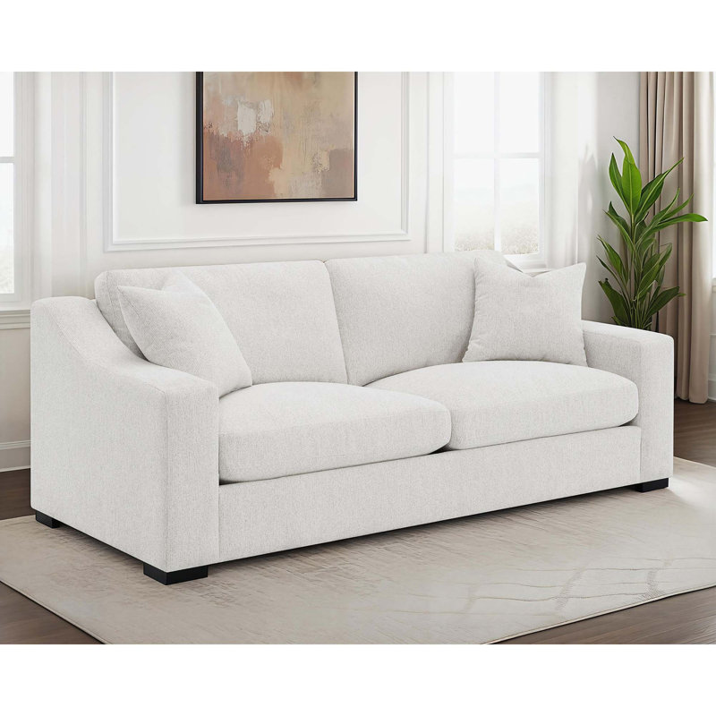 Upholstered Track Arm Sofa with Reversible Cushions