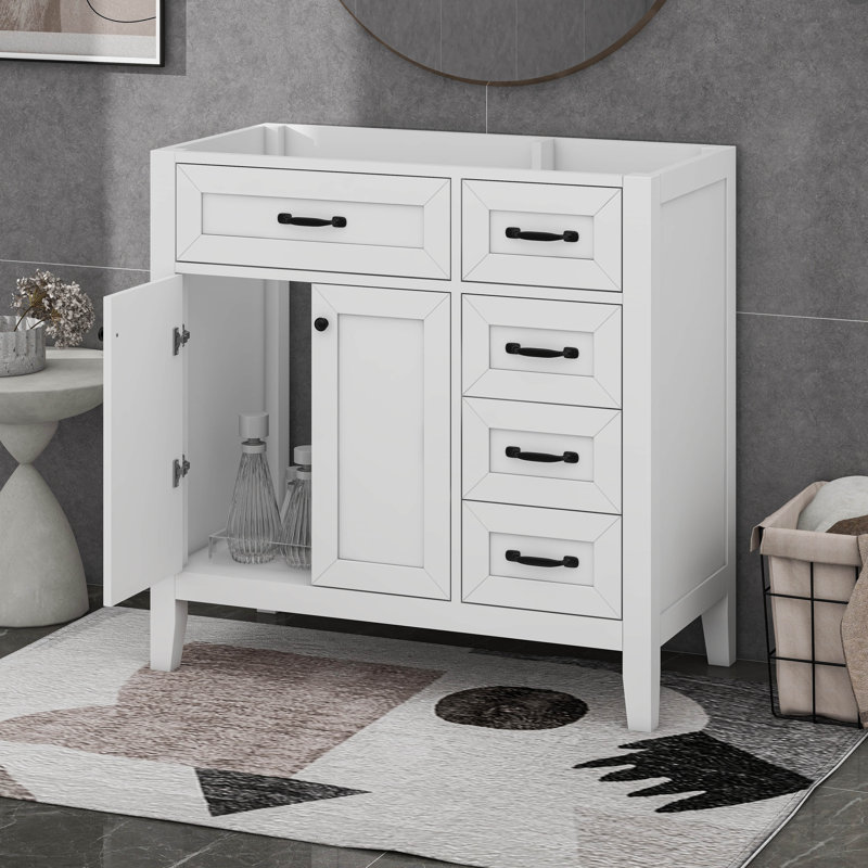Armoire de salle de bain 36 po sans lavabo avec tiroirs 36 po, Blanc