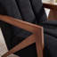 Ensemble de 2 fauteuils de salon modernes rembourrés en tissu Sherpa noir-639207003
