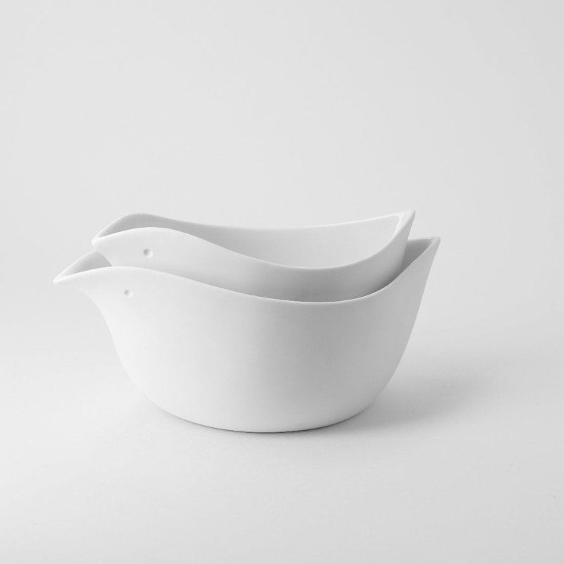 Birds Early Bird Porcelain Bowls - Set of 2