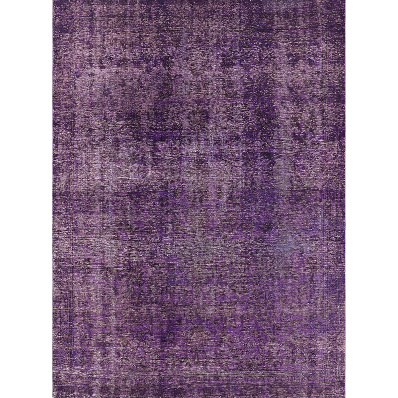 Tapis mauve à motif abstrait Robenson, Carré 6 pi