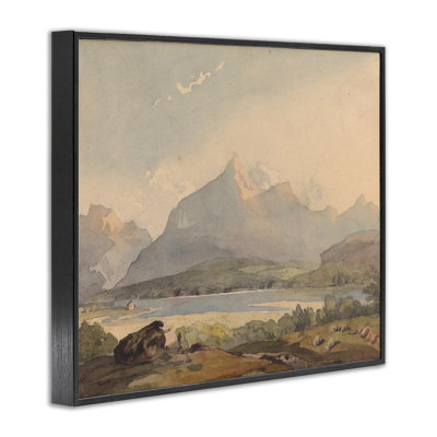 Giclée encadrée Peaceful Hazy Mountains, design par lettré et doublé