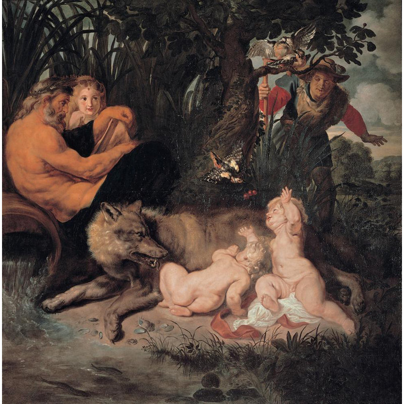 "Romulus and Remus" par Peter Paul Rubens - Art mural sur toile tendue avec châssis, H 24 po x l 17 po