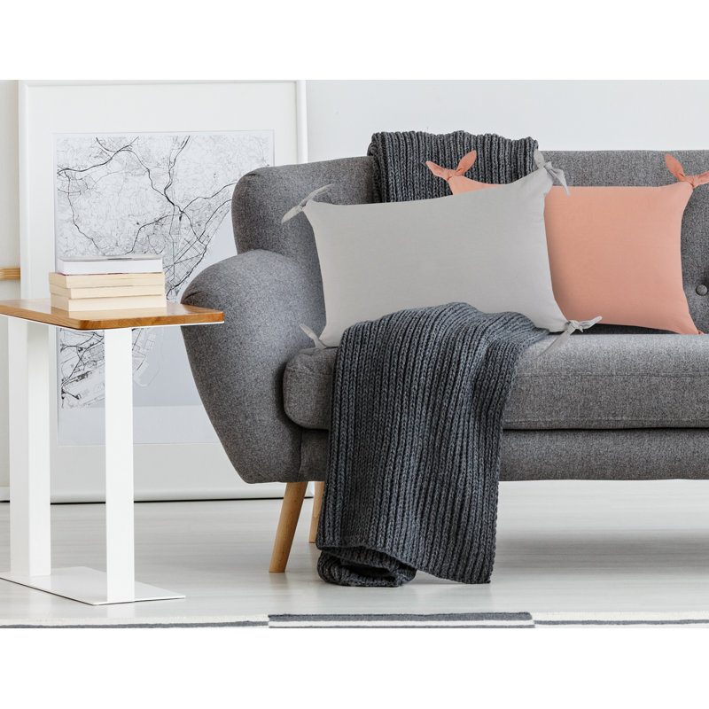 Coussin en coton Amrita, Gris clair, Housse de coussin seulement - sans coussin