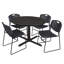 Table ronde Regence Cain et 4 chaises empilables Zeng-73412196-73412202