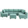 Modular U shaped Sectional Sofa with Storage Ottoman