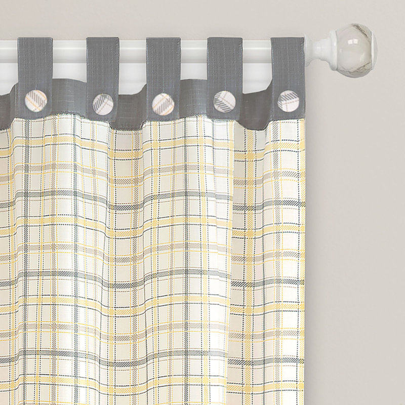 Hassen Semi Sheer Curtain Single Panel, Gray, 52" W x 84" L