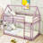 Analucia Twin Over Twin House-Shaped Floor Bunk Bed With Ladder And Guardrails-225571123
