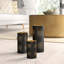 Set of 3 Decorative Floral Cut-Out Pillar Candle Lanterns 12.5"-222356869