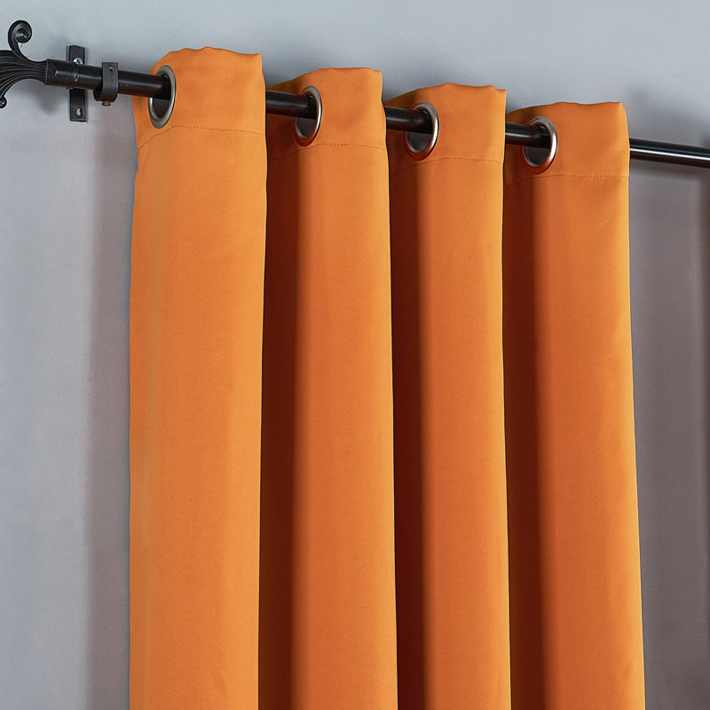 Panneau de rideau occultant uni, Orange brûlé, l 54" x L 84"