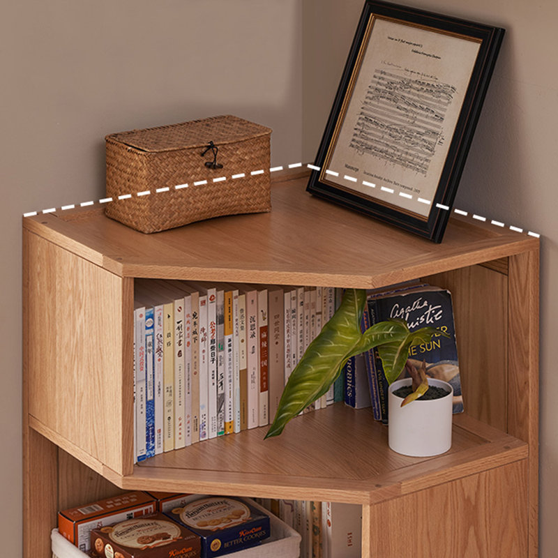 American Style Corner Solid Wood Bookcase
