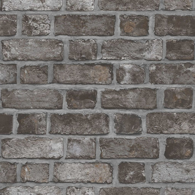 Peavine 10m x 52.8cm Matte Wallpaper Roll, Grey/Charcoal