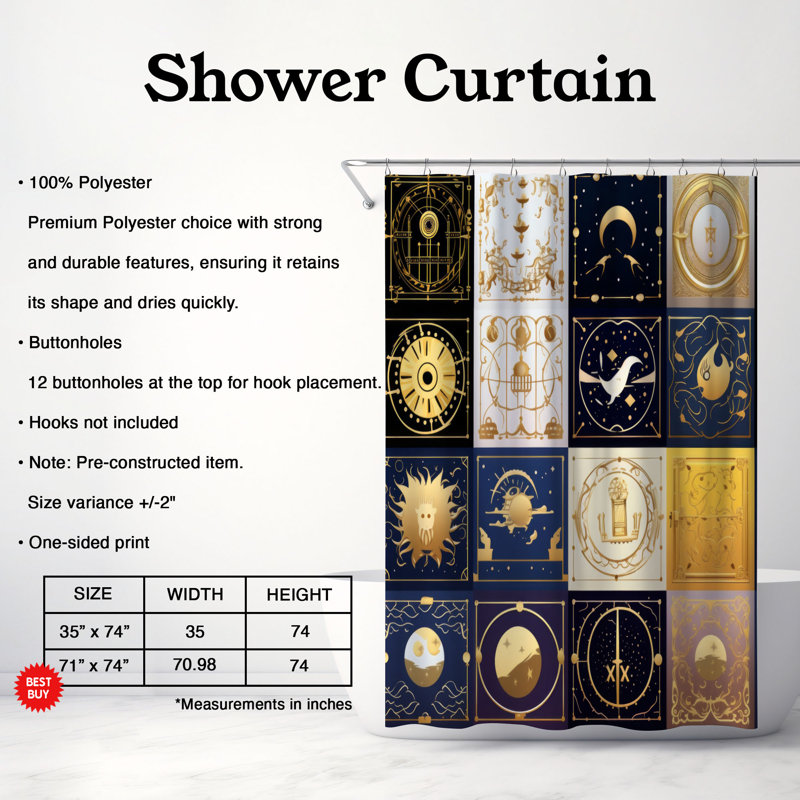 Rideau de douche Moonlight Mystery - Premium, H 74 po x l 71 po