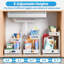 Organisateur à 2 niveaux sous l'évier, support de rangement coulissant en métal robuste avec réglage de la hauteur sans outil, revêtement antirouille, pour la cuisine, la salle de bain, le garde-manger, l'armoire, le placard-112366045