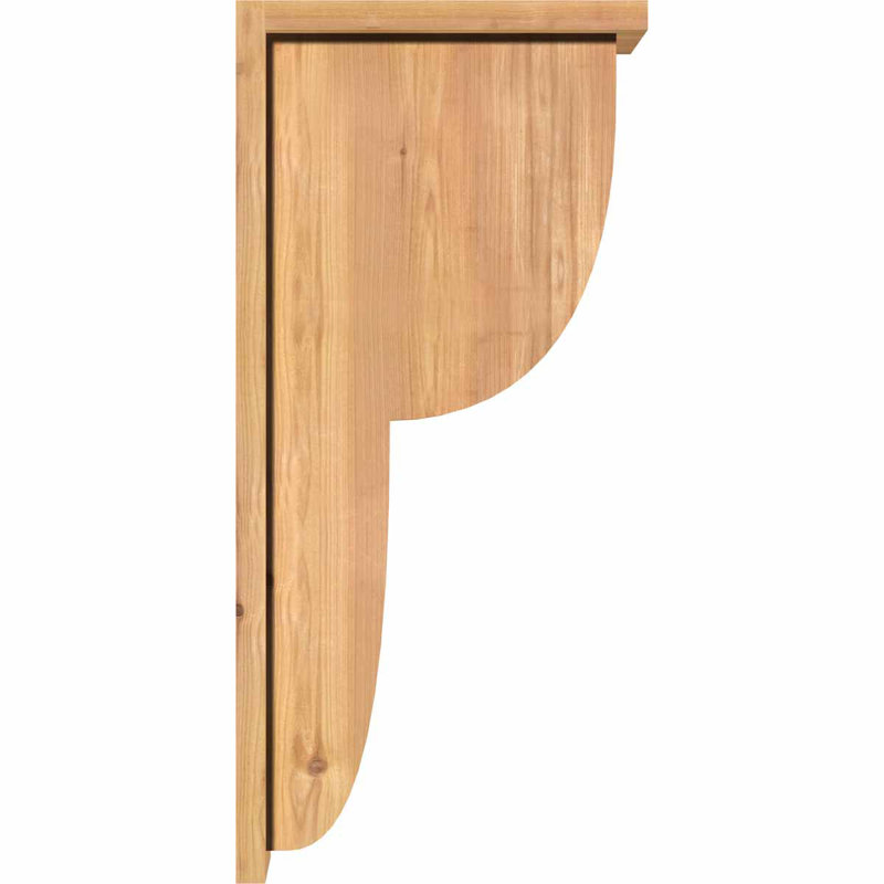 7 1/2"W x 14"D x 30"H Crestline Smooth Corbel w/Backplate, Western Red Cedar, 30" H x 7.5" W x 14" D, Smooth