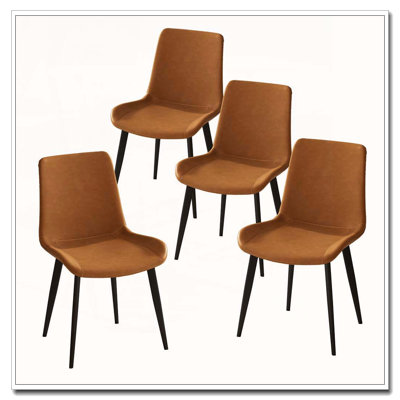 Ensemble de chaises de salle à manger, siège rembourré en similicuir et pieds robustes en métal