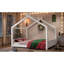 Lits de plancher en bois massif peu encombrants, style maison moderne pour chambre d'enfant
