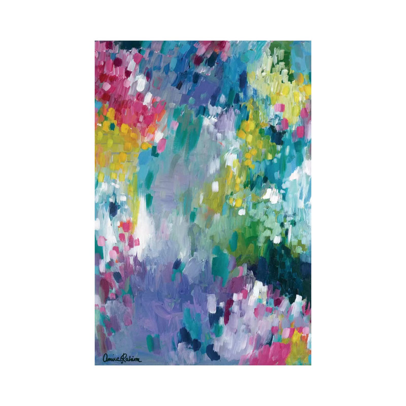 Dancing In The Rain by Amira Rahim - Painting on Canvas, Wrapped Canvas, 20.32 cm H x 30.48 cm W