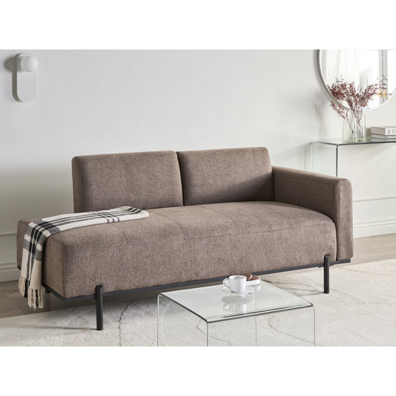 Upholstered Chaise Lounge, Light Brown