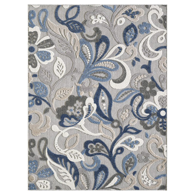 Tapis jacobien bleu et gris