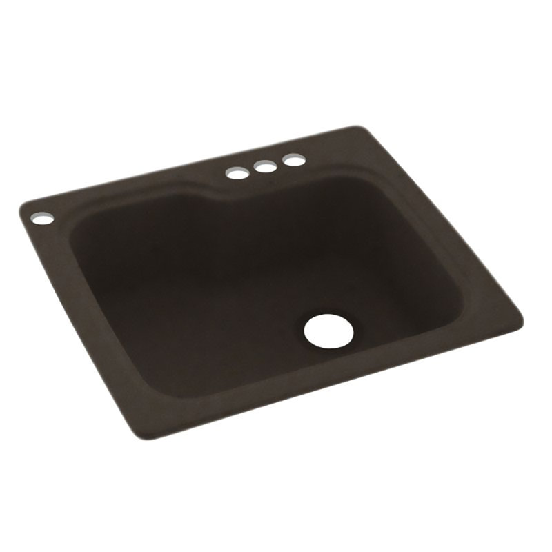 Évier de cuisine à montage double L 25 po x l 22 po, 4 trous, Canyon