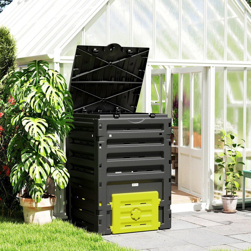 Bac à compost 120 gallons, grand composteur avec 80 évents, Jaune