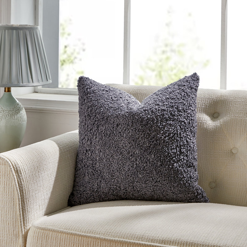 FRENCH BOUCLE Reversible Throw Pillow, Gray, Pillow Cover Only - No Insert, 20" H x 20" H