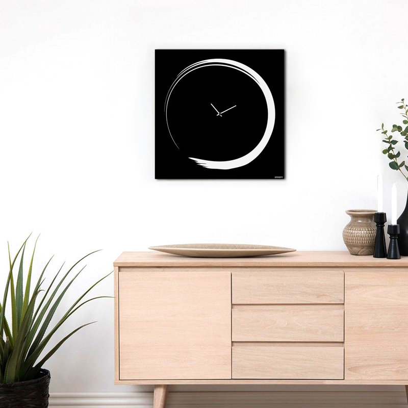 Glenmere Metal Wall Clock, Black/White