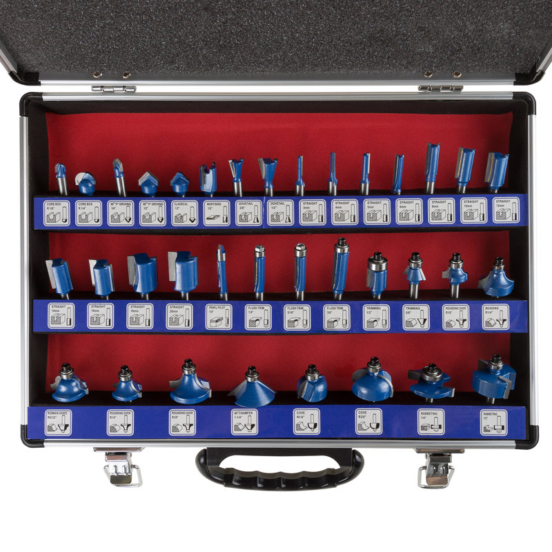Stalwart Router Bits Set - Carbide Woodworking Tool Kit for Home Improvement