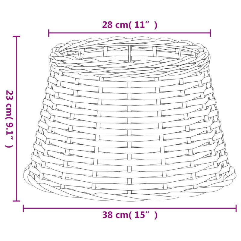 Empire Lamp Shade ( Screw On ), White, 23cm H x 38cm W x 38cm D