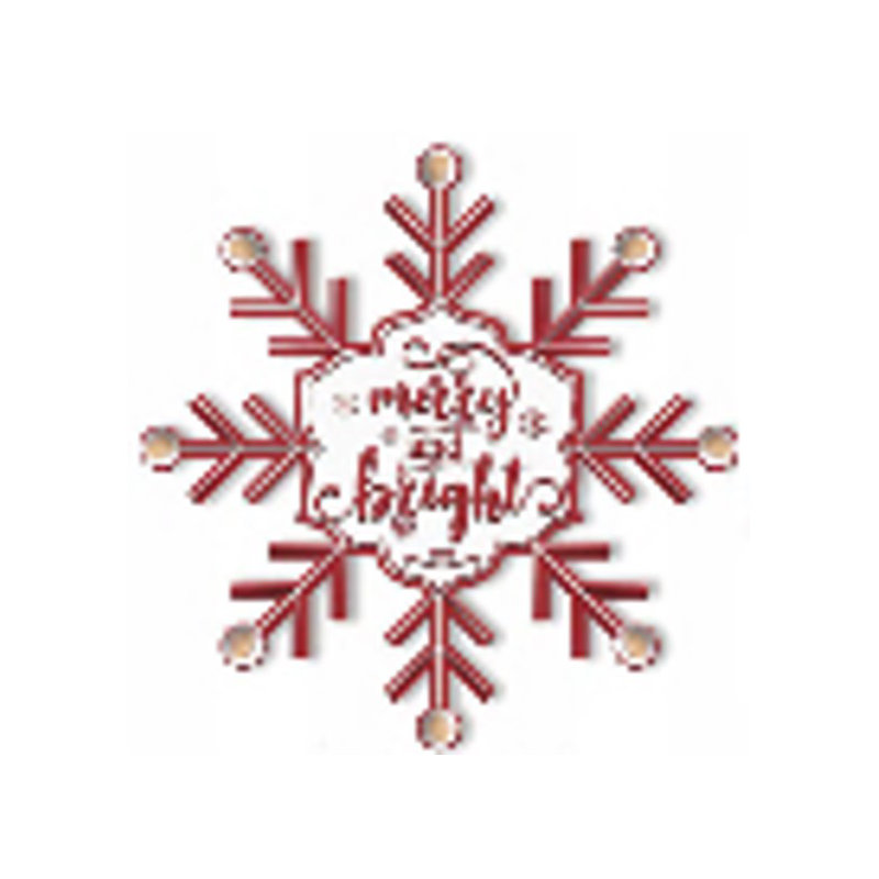 Merry And Bright Snowflake Metal Wall Sign - 15.75"