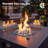 40'' Square Propane Fire Pit Table with Lid, Hidden Tank Side Table, Wind Guard & Cover, 50,000 BTU-711362850