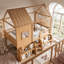 Lit mezzanine avec escalier de rangement AVELOR Playhouse, lit amusant pour enfants avec support à lattes, aucun sommier nécessaire-620506741-620506742