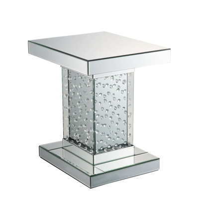 Table de bout en miroir, table de chevet carrée pour la maison