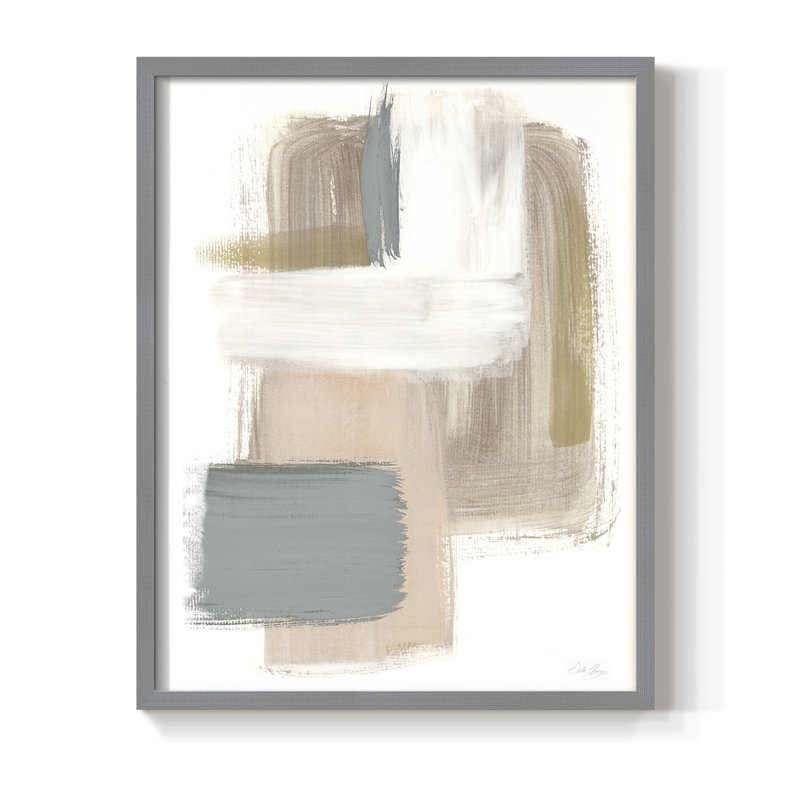 Soft Symmetry I Framed Print - Solid Wood, Gray, 11" H x 9" W