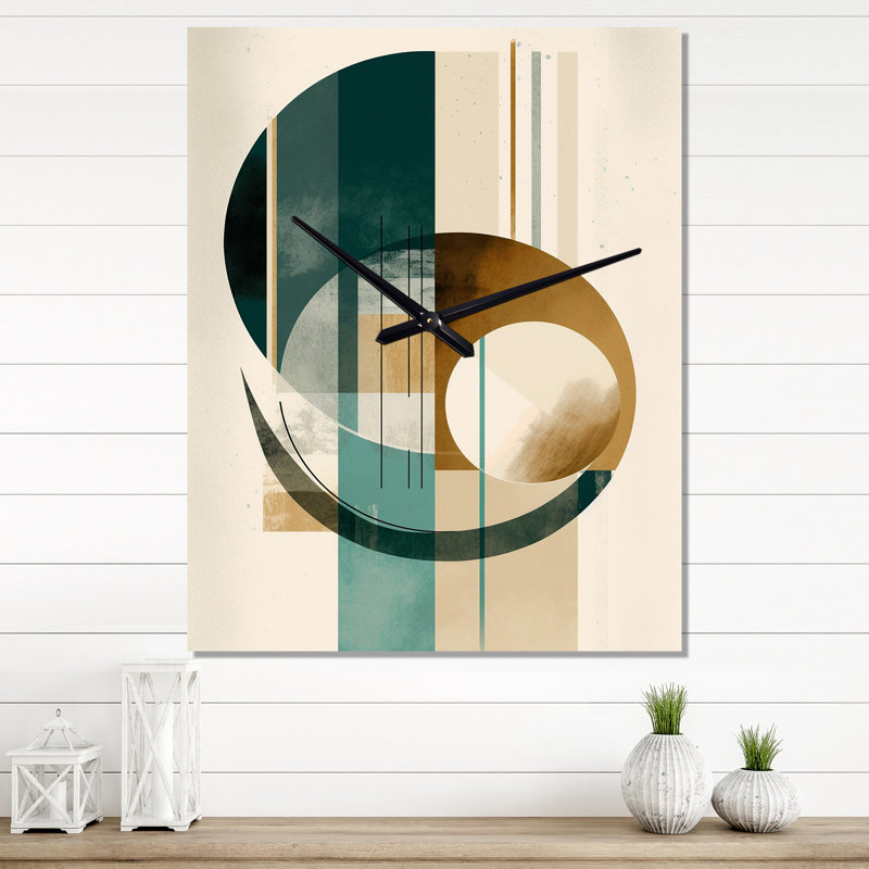 Horloge murale géométrique moderne rétro pleine lune Glorious, H 28 po x l 12 po x P 1 po