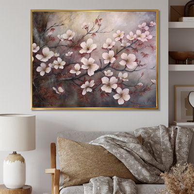 Rose et gris Dogwood Elegance I - reproduction sur toile
