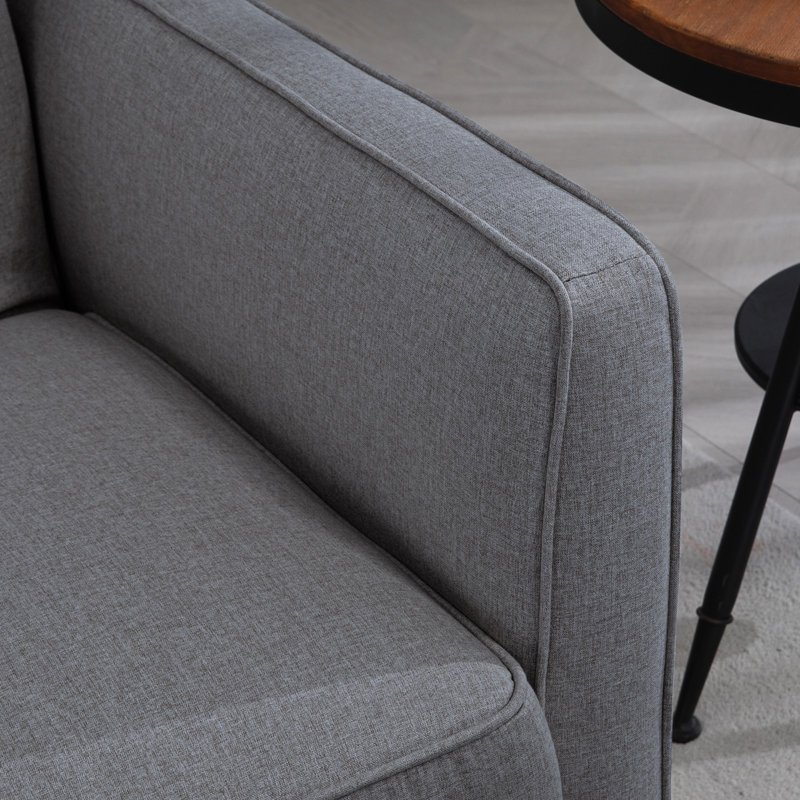 83.5'' Upholstered Tufted Convertible Sofa, NA, Dark Grey 100% Polyester