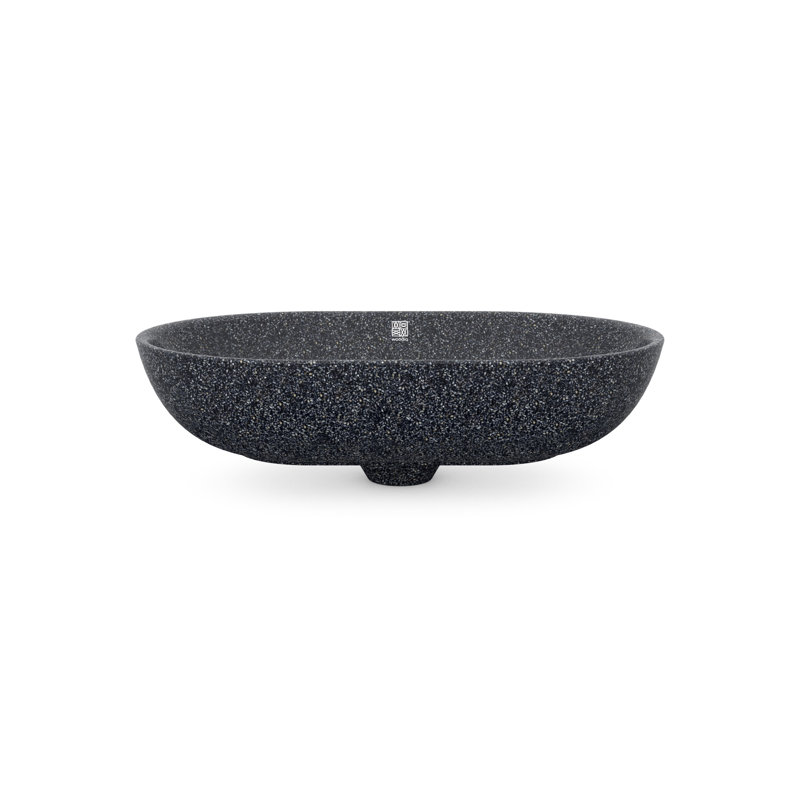 Woodio Soft60 15.748'' Wood Oval Bathroom Sink, Stone